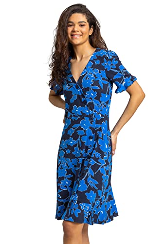 black and blue dress roman originals THML | Kira Striped Midi Dress