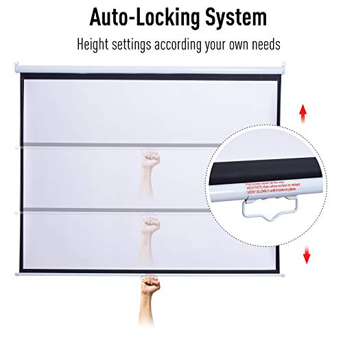 HOMCOM Schermo di Proiezione 100 Pollici Regolabile Ottimo Contrasto Tessuto Metallo 203 x 152 cm Bianco Nero
