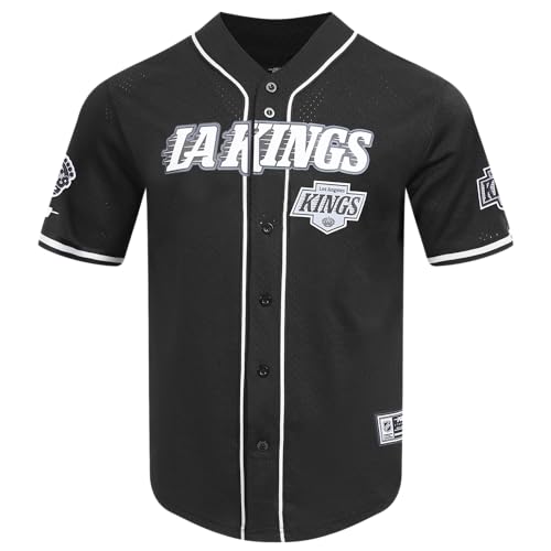 Pro Standard Mens NHL Los Angeles Kings Mesh Button Down Mesh Top Black L