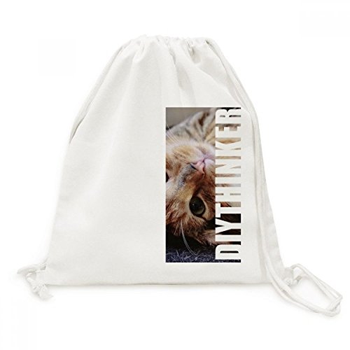 Sac à dos cordon toile résistant motif chat pour protéger vos affaires avec légèreté