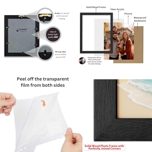 Image of A3 Size Photo Frame | Elegant Black Frames For Wall Decor | Decorative Wall Frame For Home | Premium Wooden Frame | Vintage Photo Frame (11.7x16.5 inch, Black)