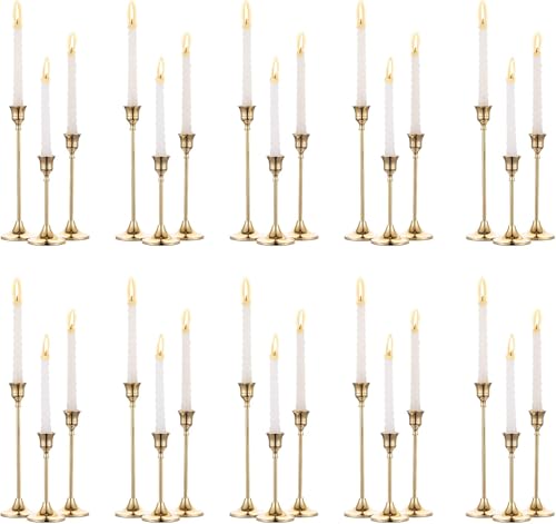 SylvaCraft Brass Gold Candle Holders Rustproof Taper Candlestick Holders for
