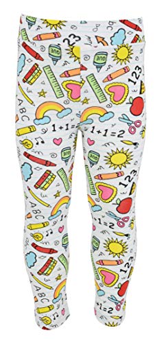 Image of Unique Baby 2 Piece Girls Printed Leggings Outfit with Short Sleeve Shirt Kid and Toddler Clothes Set