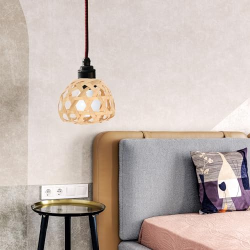 Unomor 4 peças de lâmpada de tecido de bambu, abajur decorativo, abajur decorativo