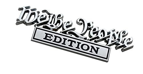 Image of We The People Edition Emblem Full Metal Badge Decal 3D Sticker Compatible with Universal Car, Truck, SUV, Boat, Vehicle Door Decoration (Chrome /Black)