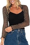 Back From Bali Womens Sheer Arm Cover Shrug Long Sleeve Open Front Lightweight Cropped Mesh Bolero Metallic Black Gold