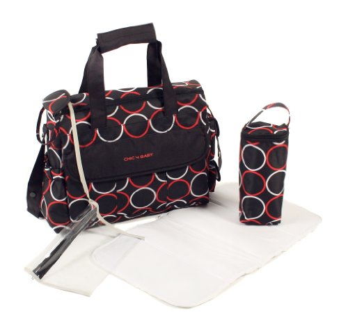 CHIC 4 BABY, Borsa fasciatoio, Nero (Orbit red)