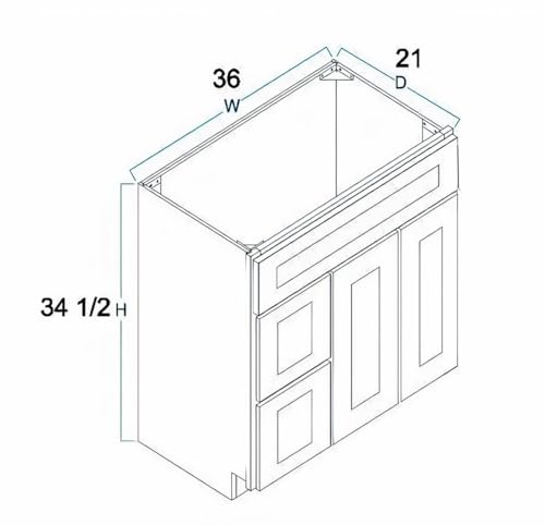 36-Shaker-Bathroom-Vanity-Sink-Base-with-Drawers-Ready-to-Assemble-Light-Grey-Shaker-Vanity-Base 36 Shaker Bathroom Vanity Sink Base with Drawers Ready to Assemble Light Grey Shaker Vanity Base