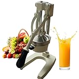 Exprimidor de hierro fundido, exprimidor manual de cítricos comercial, prensa manual de frutas, for el hogar, cocina, camping y bar(White)