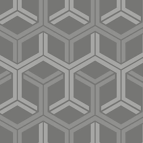 Miniatura 9 de Threadmill Sábanas de tamaño matrimonial, 100 % algodón puro de 600 hilos, 4 piezas, rayas, damasco, gris oscuro, calidad de hotel, algodón peinado