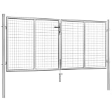 Cancello Giardino Acciaio Zincato 306x100 cm Argento