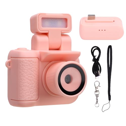 CFTGIW 1080p Pequeña Cámara Digital de 1.44 Pulgadas HD Pantalla con Llavero del Tamaño del Pulgar con Tarjeta de Memoria de 32 GB Incorporada Flash (Pink)