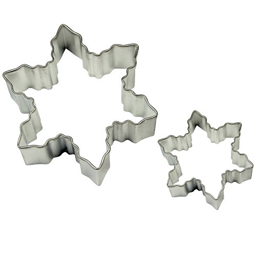 PME SC600 Lot de 2 Emporte pièces Flocon de Neige pour Biscuits et Gâteaux, Acier Inoxydable, Argent, 7 x 2 x 7 cm SC600