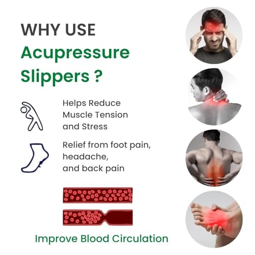 ValueLinker™ Acupressure Foot Massager Slippers | Perfect Foot Massager | Reflexology Massage for Blood Circulation | Overall Body Pain & Stress Relief | For Men & Women | Size - 9