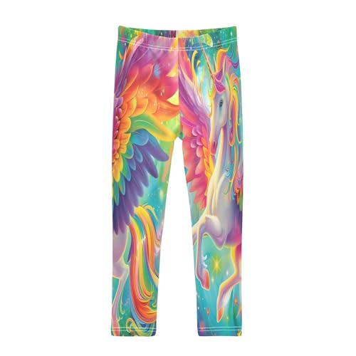 Toddler Girls Leggings Printed Yoga Pants Leggings Unicorn in Center for Kids