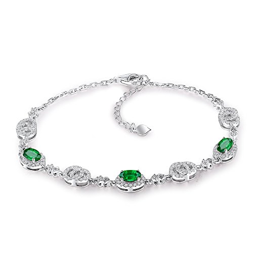 Lanmi 14K/18K White Yellow Gold Genuine Emerald Diamond Bracelets Engagement