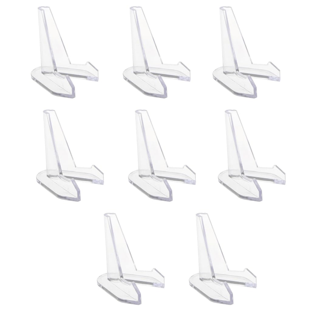 Elnwnnkc 8Pieces Coin Holder Clear Easel Stands Coin Display Easel Display Storage