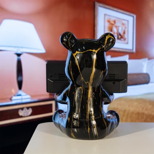 Estatua de Oso con Reloj Digital y Bandeja para Decoración miniatura 5