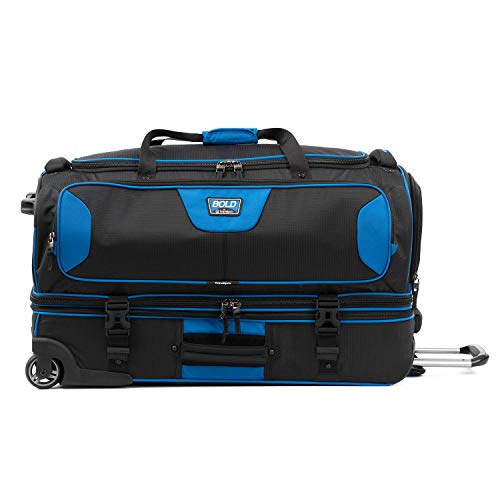 Travelpro Bold Drop Bottom Wheeled Rolling Duffel Bag, Blue/Black, 30-Inch #TOP6