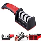 JY Afilador de Cuchillos Cocina 3 Etapa Manual Profesional Afiladores Manuales con cuchilla de Cerámica/varilla de...