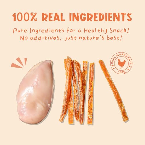 BAYPIE Chicken Jerky Dog Treats 10 oz,Single Ingredient High Protein Dried Dog Chicken Tender Strips,Also Great for Dog Trainning Treats,Satisfies Dog\'s Urge to Chew