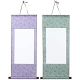 Beaupretty 2 Piezas de Pergamino de Papel de Dibujo para Caligrafía China, Rollo Enrollable de Papel de Pintura Multifunción, Mini Soporte de Madera, Colores, Adecuado para Arte