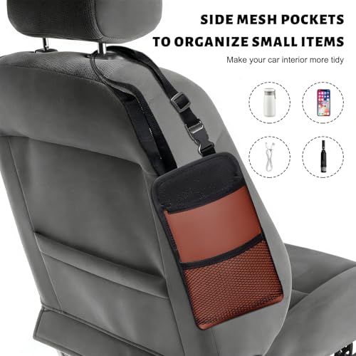 Portavasos grande 2 en 1 para auto con bolsa lateral ajustable miniatura 4
