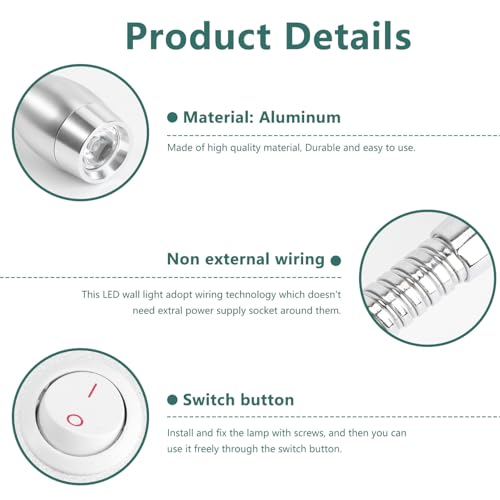 Lampe de chevet murale flexible pour lire au lit sans gêner