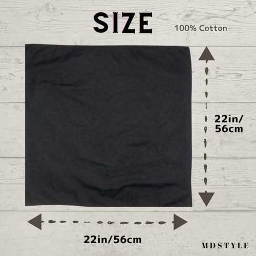 Image of MDSTYLE 100% Cotton Solid Color Bandana for Men & Women 22 inch x 22 inch Handkerchief Headband Scarf