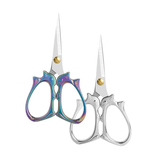 2 Pieces Embroidery Scissors Sharp Sewing Crochet Yam Scissors,Small Scissor All Purpose For Sewing, Cross Stitching, Crafts, Arts & Crafts Handmade DIY Tools