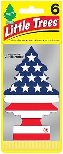 LITTLE TREES Car Air Freshener | Hanging Paper Tree for Home or Car | Vanilla Pride | 6 Pack