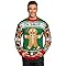 Arvilhill Ugly Xmas Sweater Gingerbread Treat Print Amusing Holiday Design Long Sleeve Hilarious Pullover Festive Gathering Outfit Green XL