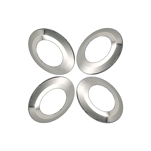 Jolux 4 Pack Chrome Gloss Plastic Ring Trim for Decorated 5/6 Inch Lighting Fixture Recessed Downlight, Can Lights Trim Cover Outer Diameter 7.59", Inner Diameter 4.44",Thickness0.37...…