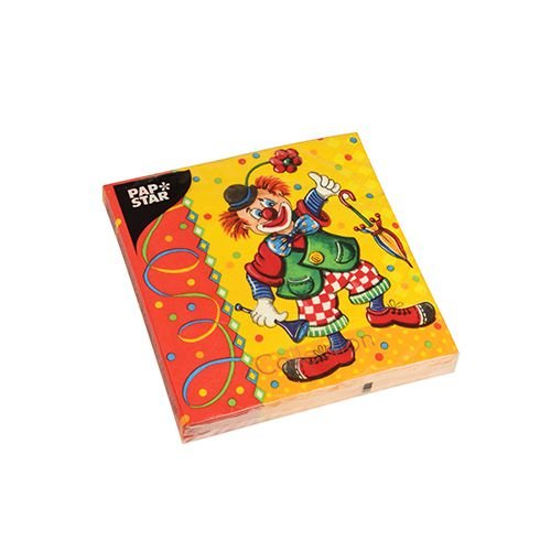 Papstar 'Napkins Clown - 3 Ply, - 1/4 Fold 33 x 33 cm, 20 pcs./Package, Yellow, Mittel - Image 2