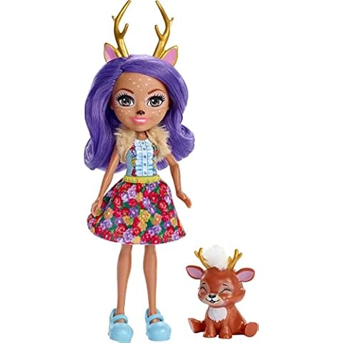 Enchantimals FXM75 Danessa Deer Doll (6 Inch), and Sprint Animal Friend Figure, Multi-colour Cover