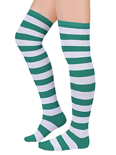Image of Century Star Thigh High Socks Striped Extra Long Tube for Women Over the Knee Athletic Sports Socks Plus Size Stockings