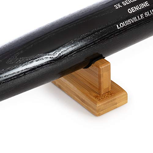 Cypress Sunrise Baseball Bat Display Case Desk Table Mantel Mount Horizontal Rack Brackets Hanger Holder I Bamboo Finish I Protective Felt I Hidden Hardware Included I Easy Installation