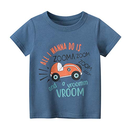 TABNIX Boys' 4-Pack Vehicle Short Sleeve Crewneck T-Shirts Top Tee Size 2-7 Years Toddler Boys' Value Pack Cotton T-Shirt