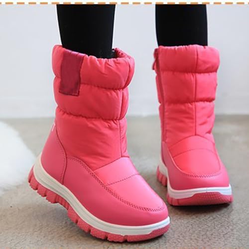 Kids 𝐖aterproof Snow Boots Girls Boys Insulated Warm Fleece Lined Winter Mid Calf Thickened Shoes for Outdoor2