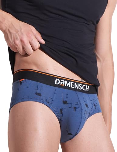 Image of DAMENSCH Men's Regular Fit Printed Cotton Briefs | Combed Cotton, Stretchy Fabric, Anti-Bacterial and Microfibre Waistband