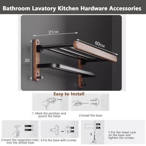 Porte-serviettes pliable pour petite salle de bain sans espace - 3