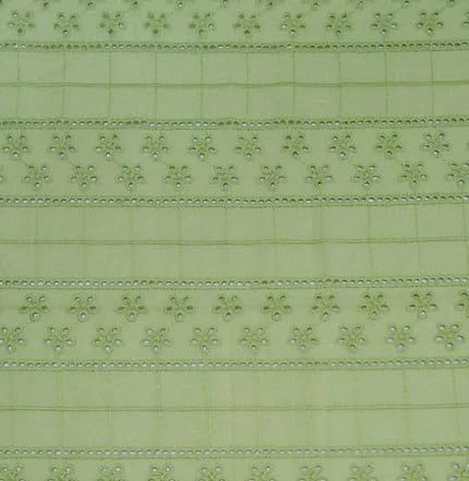 LCX Hakoba Cotton Embroidered Fabric for Apparel and Home Furnishing, for Making Kurti, Gown, Palazzo, Dress Material, Tunics, Top Length-2.5 Meter, Hakoba-05 (Light Mint Green)-image-18