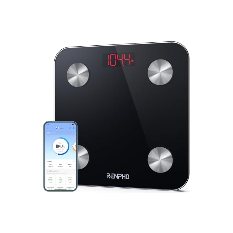 RENPHO Scale for Body Weight, Digital Weighing Elis Scales with Body Fat, FSA/HSA Eligible Smart Bluetooth Body Fat Measurement Device, Body Composition Monitor with Smart App, 396lbs
