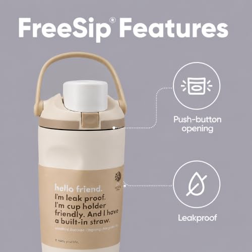 Image of HomeCloud 1200ML Stainless Steel Water Bottle - Double-Wall Vacuum Insulated, Leakproof Straw Lid, BPA-Free Reusable Travel Flask with Two-Way Spout for Gym, Office & Outdoor Use (B Cream)