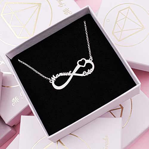 Variante de Mi Joya Personalizada collar personalizado nombre Plata 2 nombres