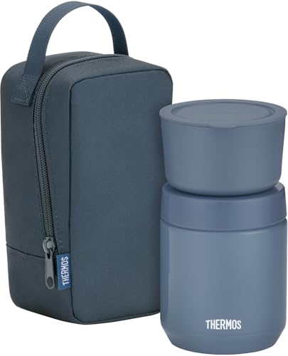 Thermos JEE-550 IBL Vacuum Insulated Soup Lunch Set 300 ml Soup Jar and Container Set Indigo Blue