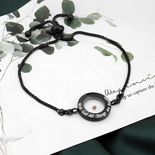 FAADBUK Christian Mustard Seed Bracelet Christian Gift With God All Things Are Possible Mustard Seed Jewelry Bracelet Religious Gift Jewelry2