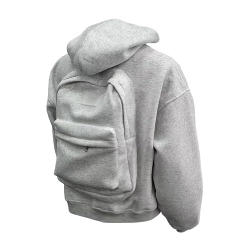Generisch Sudadera con capucha para hombre con mochila | Sudaderas ligeras creativas | Sudadera creativa con capucha para hombre, para campus, viajes diarios, estilo de vida, desplazamientos
