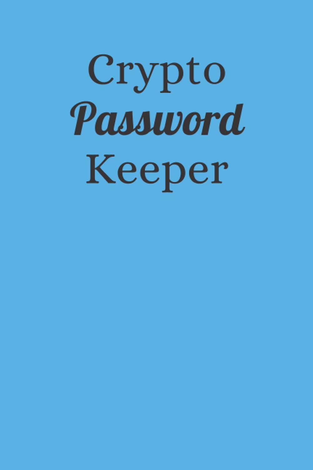 Crypto Password Keeper: seed phrase storage book