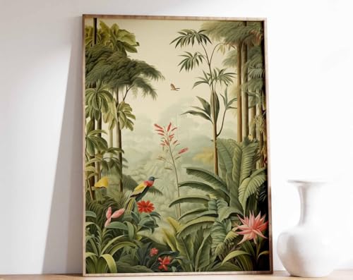 Poster Henri Rousseau floral A0 grand format sur toile vintage pour décoration murale